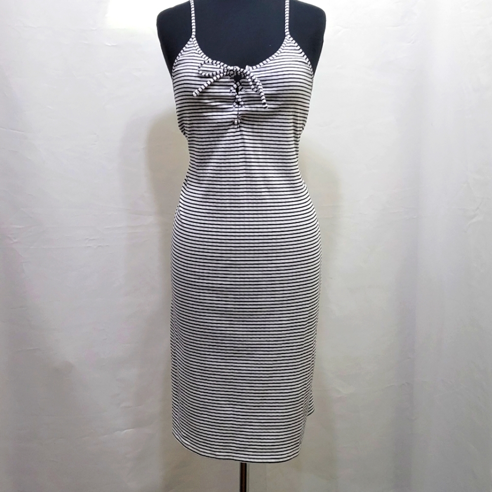 NWOT Navy Striped Adjustable Straps Sundress